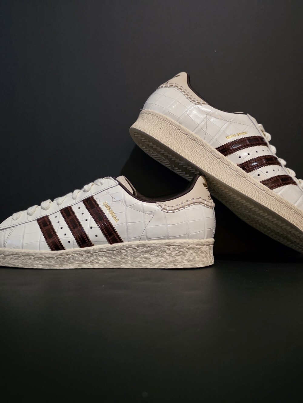 NWT Adidas Superstar Wales Bonner Mens Wonder White / Croc Fox Brown Size 9.5